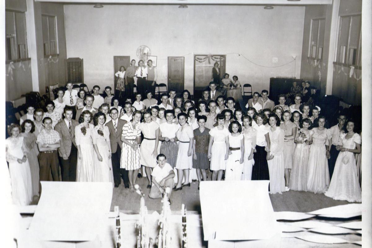 Teen Dance at Municipal Hall early 1950's. Hall is now our library