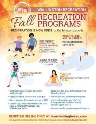 2023 Fall Wallington Recreation Programs
