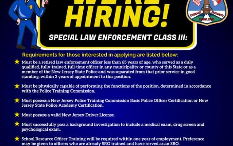 WALLINGTON POLICE DEPARTMENT IS HIRING SPECIAL LAW ENFORCEMENT CLASS III