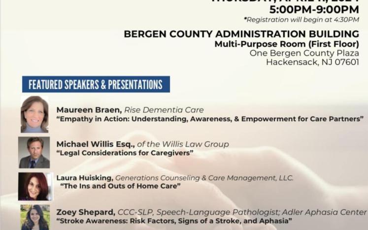 Bergen County Board of Commissioners, and the Bergen County Department of Human Services, Division of Senior Services Caregiver