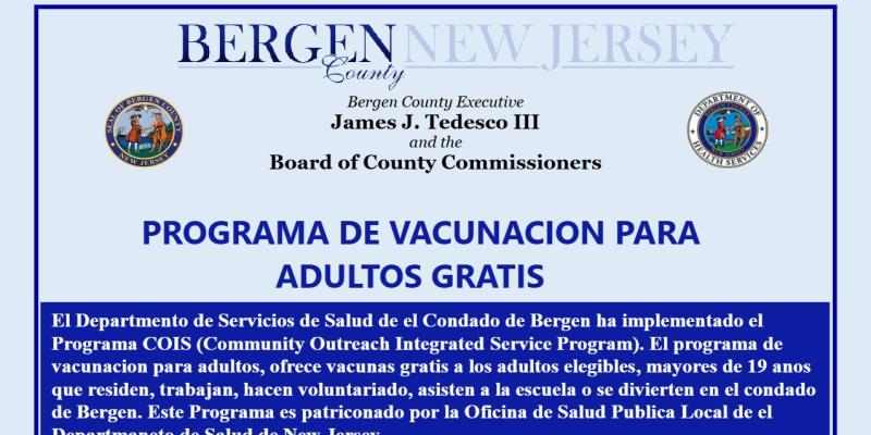Free adult vaccine SPANISH